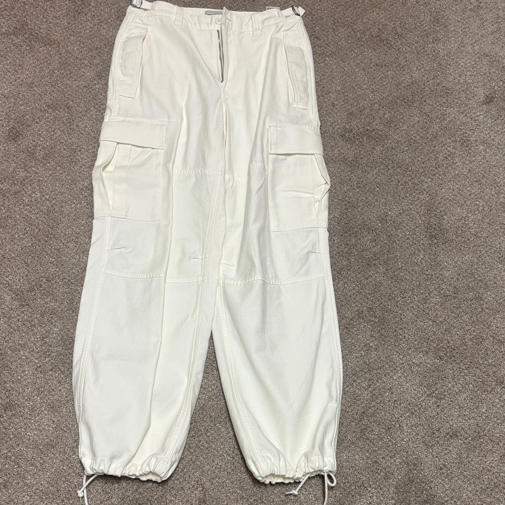 Aritzia White Cargo Trousers